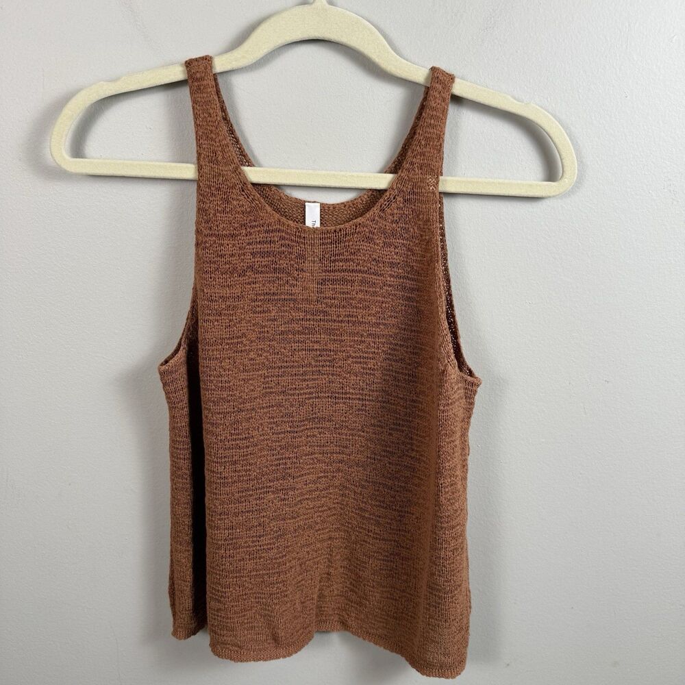 Aritzia The Group By Babaton Sweater Tank Sleeveless Brown Small V-Neck